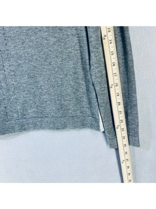 Title Nine Sweater Womens M Gray Merino Wool Blend Pullover Casual Knitwear - Picture 10 of 11